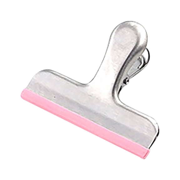 Lisho 1 Pack Chip Clips,Food Clips,Duty Tight Seal Grip, Magnetic Bag Clips with Airtight Seal for Chips, Bread, Snacks, Fridge Organizer Kitchen Storage Clips Multicolor,Stainless Steel(Pink)