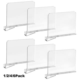 CY craft Acrylic Shelf Dividers for Closets,Wood Shelf Dividers, 4 PCS  Clear Shelf Separators,Perfect for Clothes Organizer and Bedroom Kitchen