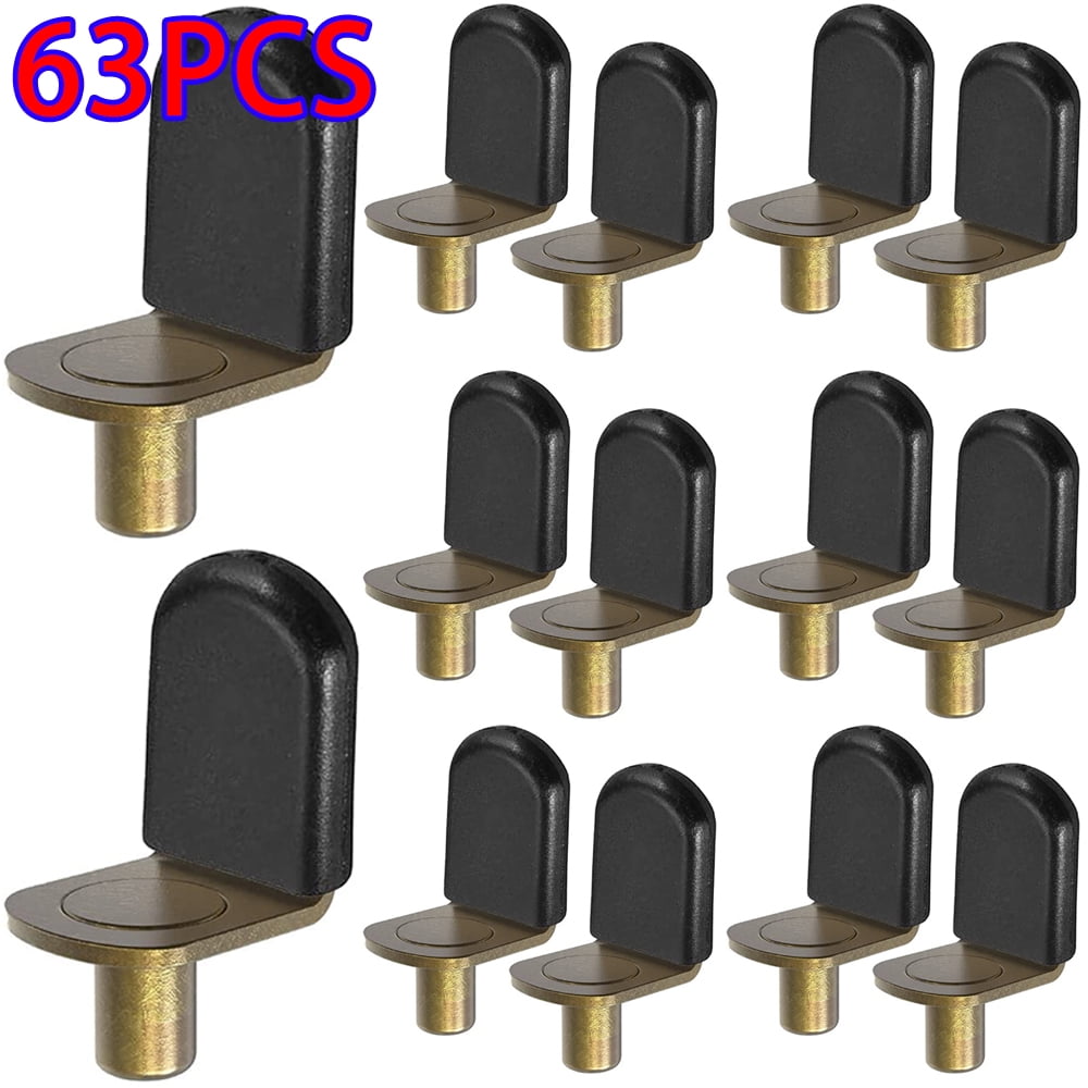 Lishuaiier 63PCS Shelf Support Pegs, LShaped Metal Shelf Clips