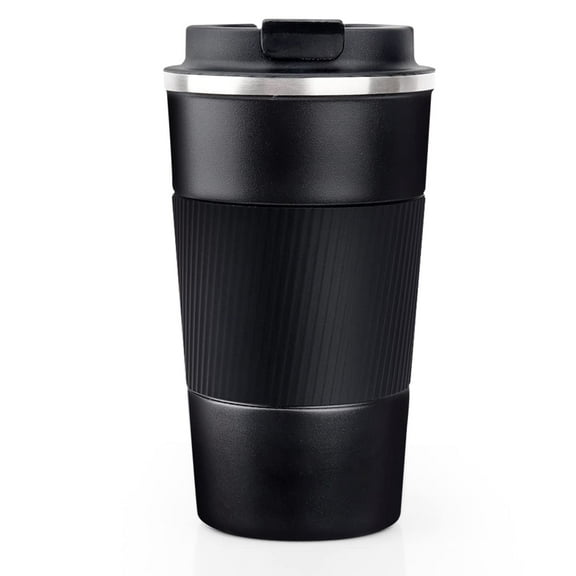 Travel Mug, Stainless Steel Insulated Mug, 510 ml, Vacuum, Leak-Proof Travel Mug with Lid, Car Mug, Double-Walled, Insulated, for Coffee, Water and Tea, Coffee to Go Mug,Black