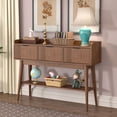 thumbnail image 1 of Lisicues Console Table with 3 Drawers, Entryway Table with Storage Shelf, Narrow Wood Sofa Table, 1 of 9