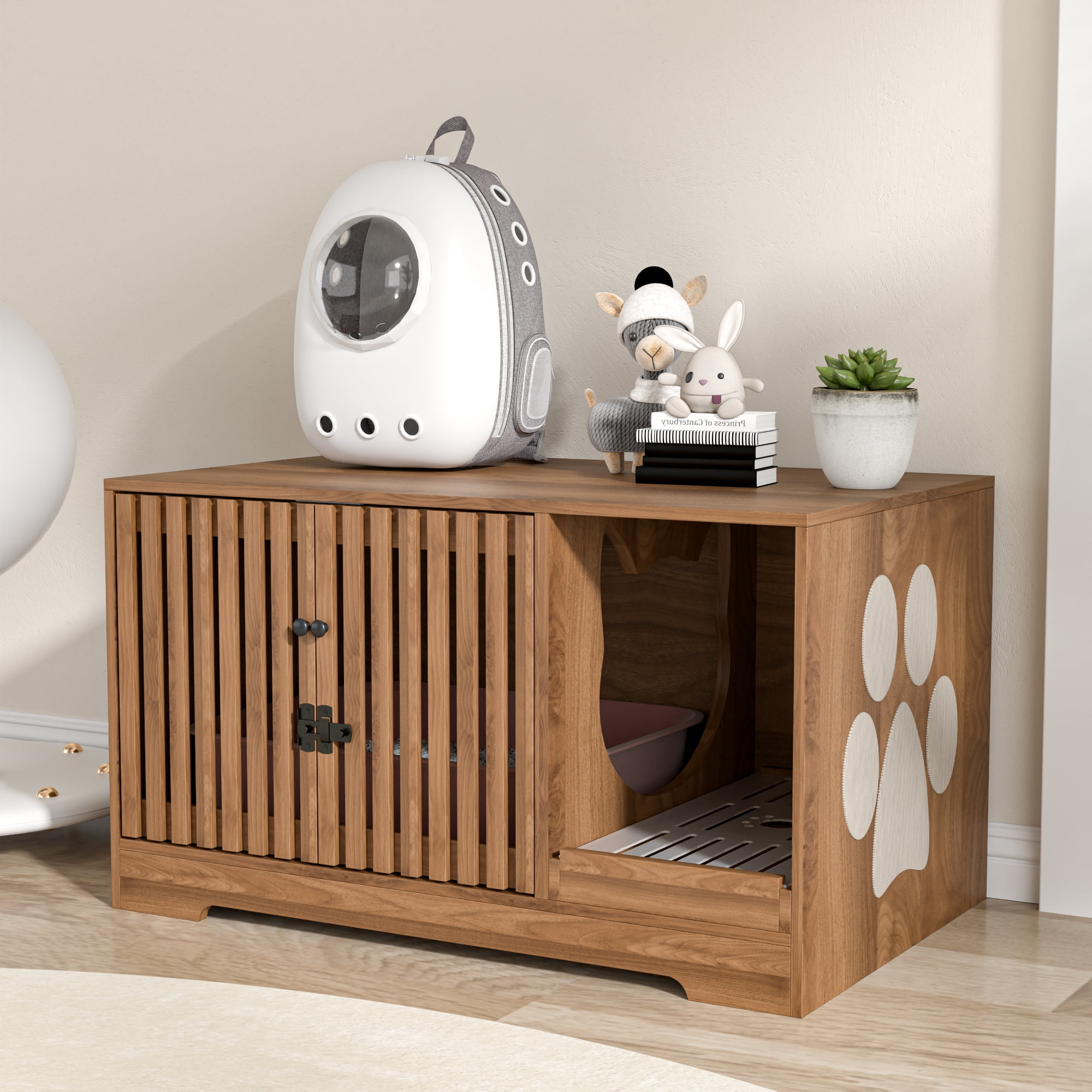 Wood Cat Box End Table Litter Box End Table Hidden Cat Litter Box