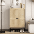 thumbnail image 1 of Lisicues Shoe Cabinet Storage for Entryway, Modern Slim Shoe Organizer  with 2 Flip Drawers, 1 of 7