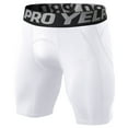 thumbnail image 1 of Lisingtool Biker Shorts Mens Simple Basketball Base Training Compression Pants Fitness Pants Trousers Mens Shorts White, 1 of 4