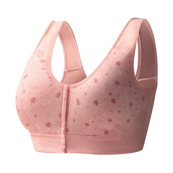 Lisingtool Bras for Women No Underwire Womens No Steel Ring Front Close Bra T Back Plus Size Seamless Unlined Bra for Large Bust Bras for Women C