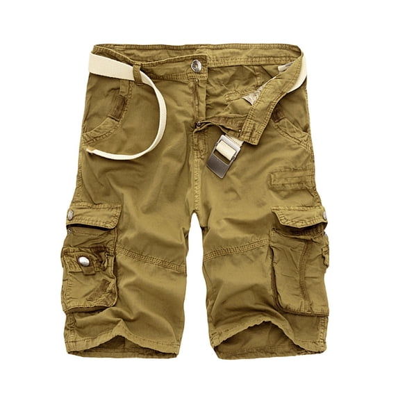 Lisingtool Cargo Shorts for Men Men's Cargo Short Casual Cotton Shorts Work Short for Outdoor Short Mens Shorts Khaki