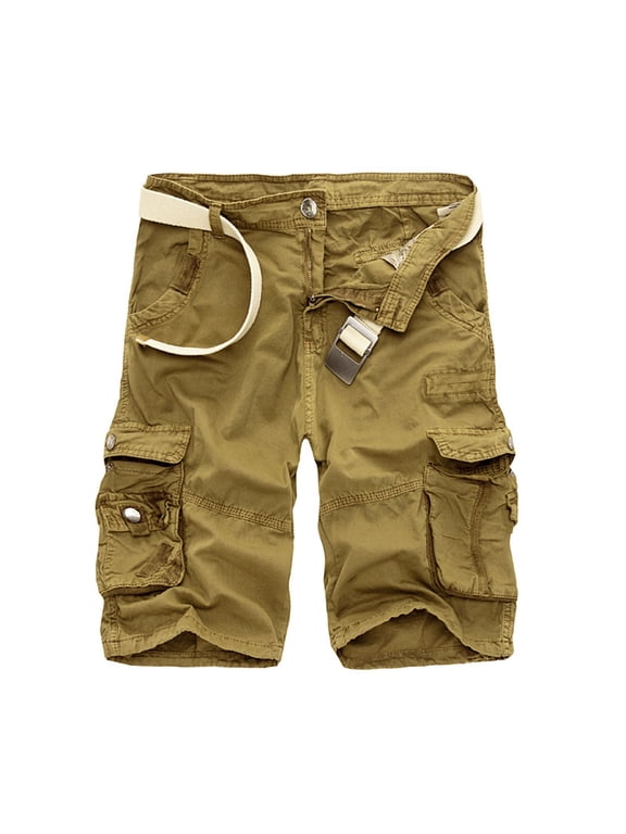 Cargo Shorts for Men Men's Cargo Short Casual Cotton Shorts Work Short for Outdoor Short Mens Shorts Khaki