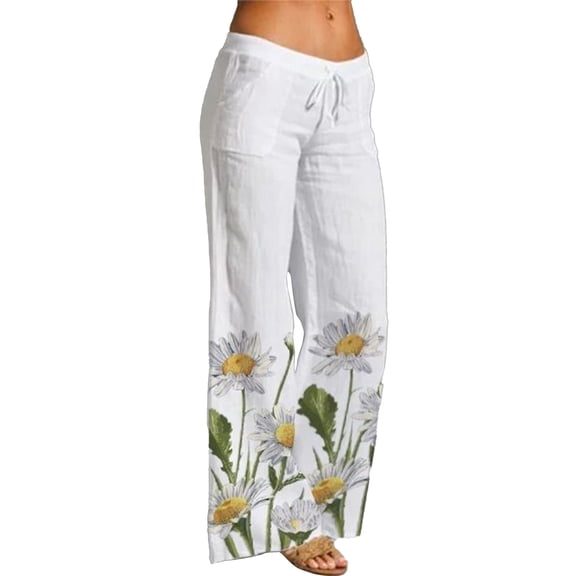Lisingtool Casual Pants for Women Trendy Womens Wide Leg Palazzo Pants High Waisted Pant Smocked Pleated Loose Fit Casual Trousers Yellow