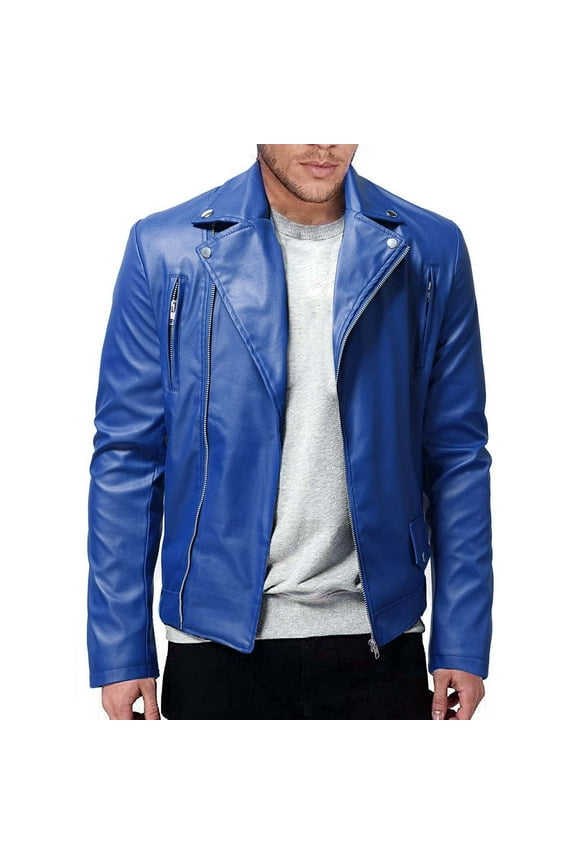 Clearance Coat Jacket Men Men's Casual Leather Jacket Plus Size Stylish Slim Leather Jacket Promotion Sale