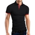 thumbnail image 1 of Lisingtool Clearance Father Day Gifts Mens Shirts Mens Dress Shirts Mens Shirts Casual Men's Casual Fashion Color Blocking Sports Stand Up Collar Short Sleeved T Shirt S-3XL, 1 of 5