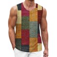 thumbnail image 1 of Lisingtool Father Day Gifts Mens Tank Tops Summer Mens Workout Tank Tops Gym Tank Tops for Men Men Geometric Pattern Digital Printing Casual Holiday Street Hipster Sleeveless Tank TopS-3XL, 1 of 4