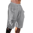 thumbnail image 1 of Lisingtool Clearance Mens Pants Men Summer Solid Color Casual Shorts Loose Elastic Waist Pocket Cotton Beach Pants M-3XL Clearance sale, 1 of 6