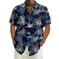 thumbnail image 1 of Lisingtool Clearance Mens Shirts Mens Short Sleeve Shirts Shirts for Men Trendy Summer Fashionable and Casual Men's Coconut Tree Collar Short Sleeved Pocket Shirt S-4XL, 1 of 6