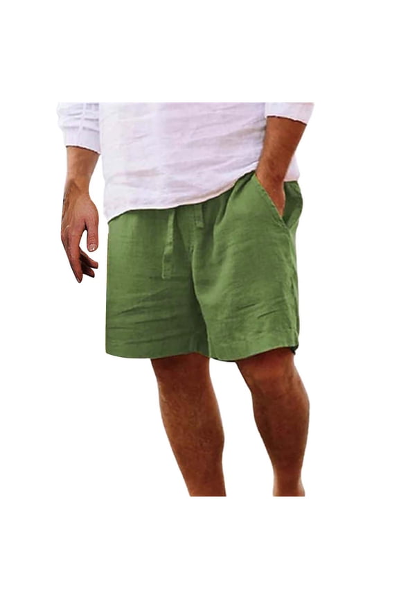 Clearance! Lisingtool Sweatpants for Men Men's Casual Shorts Men's Sports Shorts Beach Shorts Casual Cotton Linen Shorts Green Promotion Sale