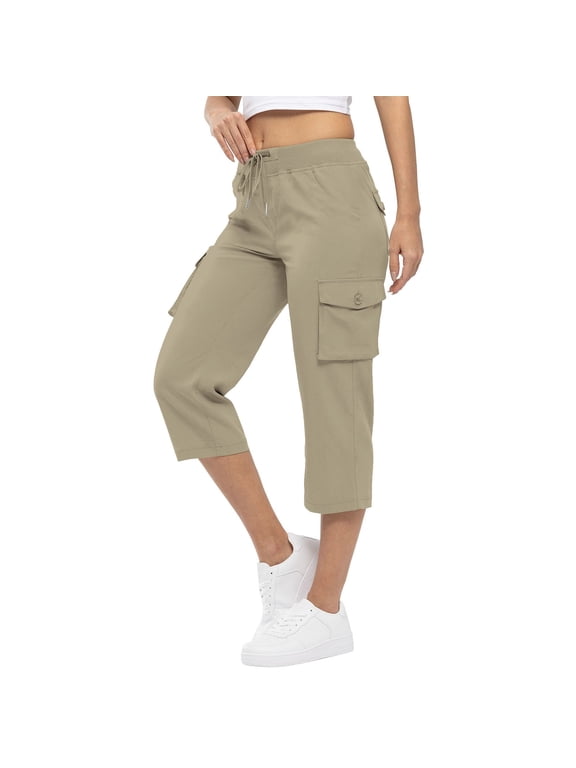 Pants for Women Cropped Pants Cargo Pants for Women Women's Solid Color Casual Hiking Pants Outdoor Pants Summer Pants Lightweight Stretch Hiking Pants OverallsS-3XL