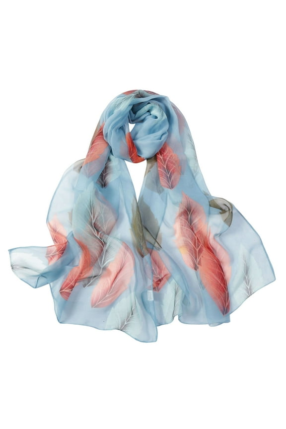 Clearance! Lisingtool Scarf for Women Scarfs for Women Lightweight Print Floral Pattern Scarf Shawl Fashion Scarves Sunscreen Shawls and Wraps for Spring Blue Promotion Sale