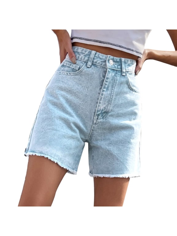 Clearance Shorts for Women Jean Shorts Womens European and American Trendy Loose Casual Women's New Denim Shorts High Waist Loose Slimming Trousers XS-L Clearance sale