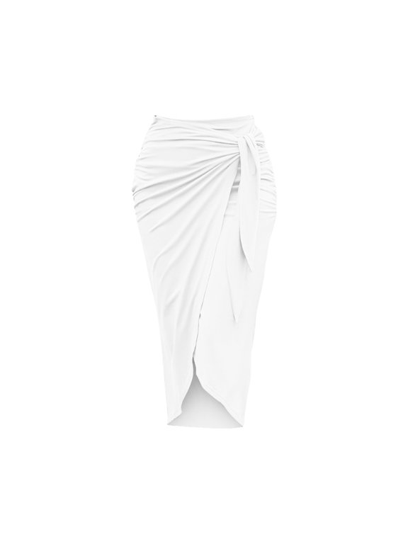 Clearance Skirts for Woman Long Skirts for Women Fall Winter High Waist Hem Pencil Long Skirt Casual Split Bow Tie Wrap Skirt High Waisted Skirts for Women White Clearance Sale