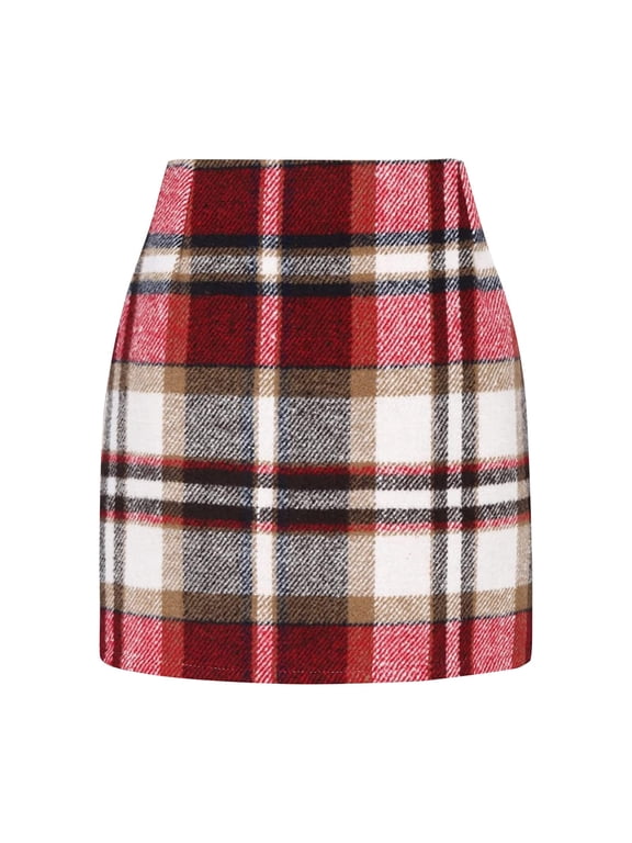 Clearance Skirts for Women Womens High Waist Plaid Skirt Bodycon Pencil Wool Skirts S-XXL Clearance sale