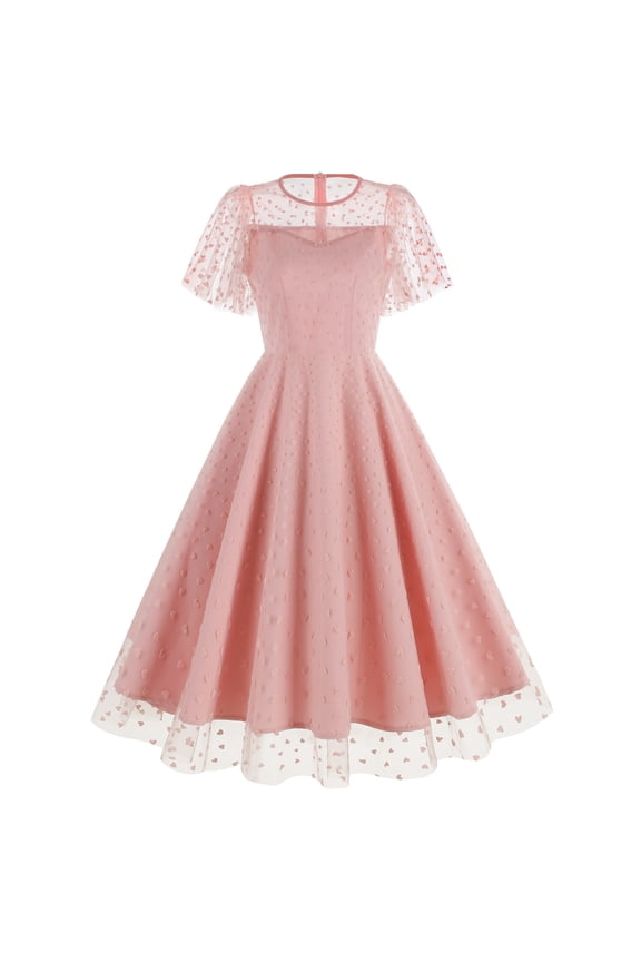 Summer Dresses for Women Sundresses for Women Vintage 1950 Dresses Women's Mesh Sleeve Dresses Wedding Guest Dresses Short Float Sleeve A Line Holida Pk2 Promotion Sale