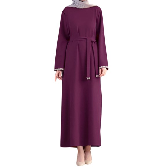 Lisingtool Summer Dresses for Women Sundresses for Women Muslim Dresses for Women Long Sleeve Prayer Dress M-3XL