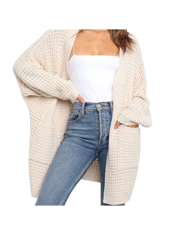 Clearance Women Tops Cardigan Sweaters for Women Women's New Knitted Cardigan Loose Knitted Large Long Sweater Coat Coat S-3XL Clearance sale