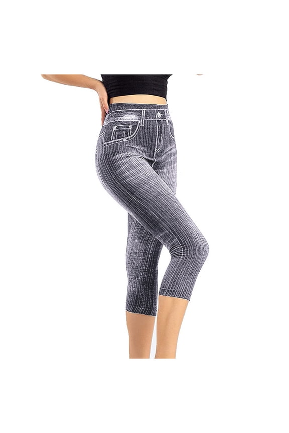 Clearance Women's Pants Waist Elastic Capris Jeans Leggings High Leggings Women's Imitation Pants S-XXL Clearance sale
