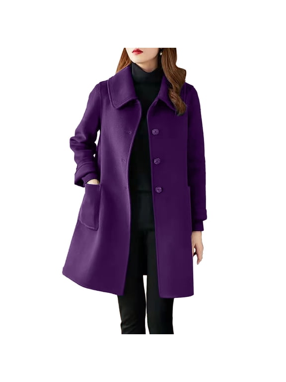 Clearance Womens Summer Tops Winter Coats for Women Women's Coat Casual Design Sense Stand Collar Solid Color Coat L-4XL Clearance sale