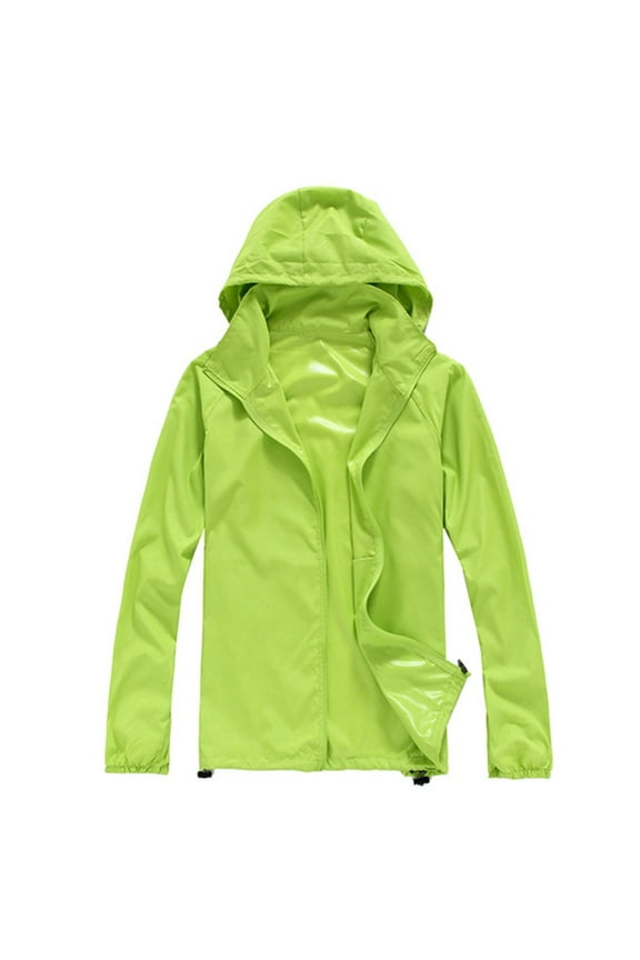 Clearance Womens Summer Tops Womens Rain Jackets Waterproof with Hood Women Solid Rain Jacket Outdoor Plus Size Hooded Windproof Loose Coat Water Proof Raglan Cuff XS-3XL Clearance sale