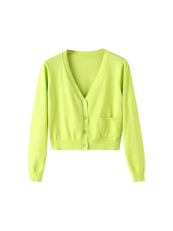 Clearance Womens Tops Cardigan for Women Women's V Neck Cardigan Sweater Plus Jacket Solid Color Knitted Sweater Clearance sale M-3XL