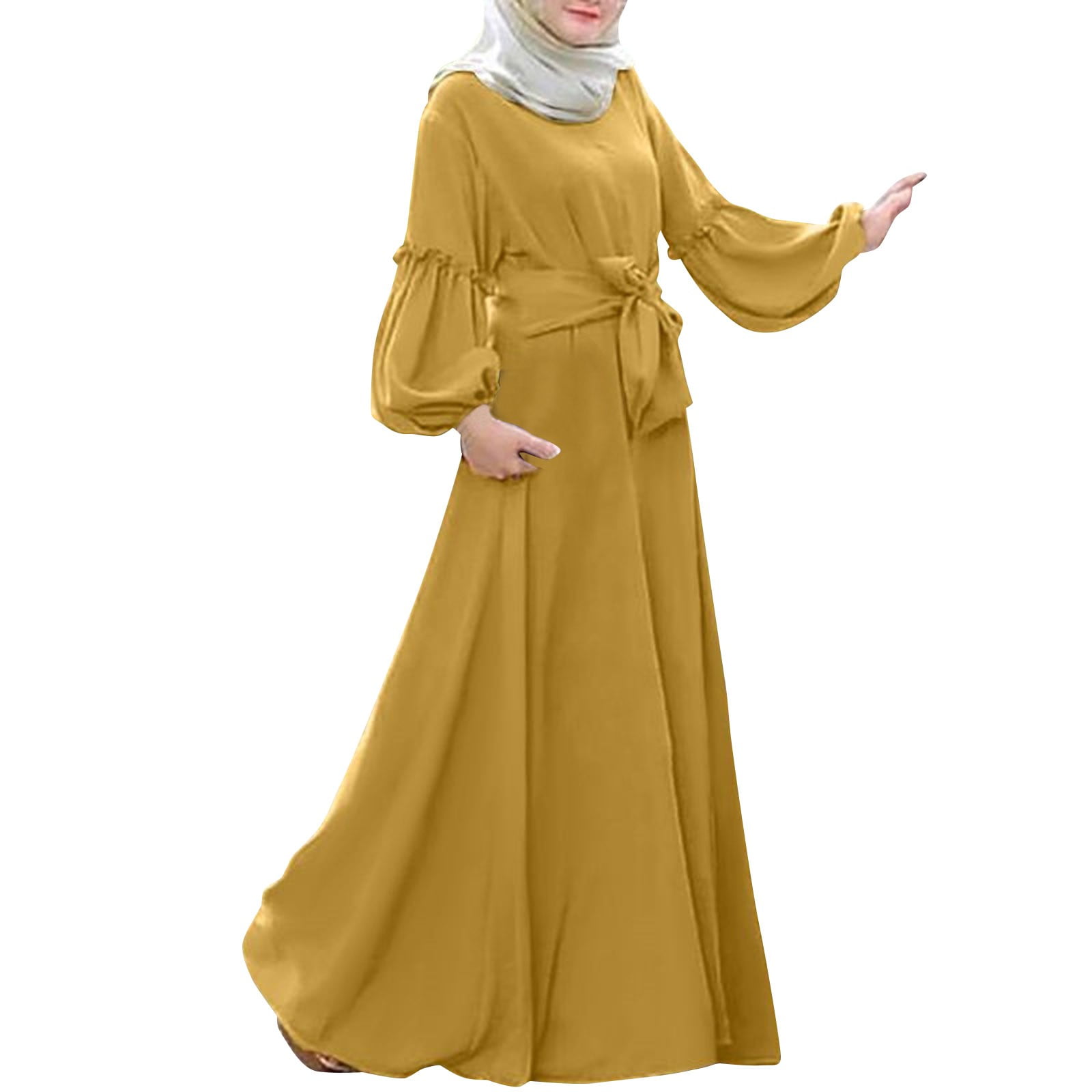 muslimah dress for dinner Modest Muslim Womens Luxe Pleated Evening Formal Dress G761