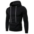 thumbnail image 1 of Lisingtool Hoodies For Men Men'S Sweater Solid Color Loose Large Size Hooded Sweater Top Black, 1 of 6