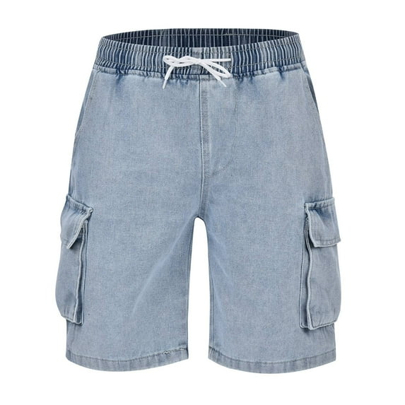 Lisingtool Jeans for Men's Jeans Comfort Stretch Denim Straight Leg Relaxed Short Jeans Mens Shorts Blue1