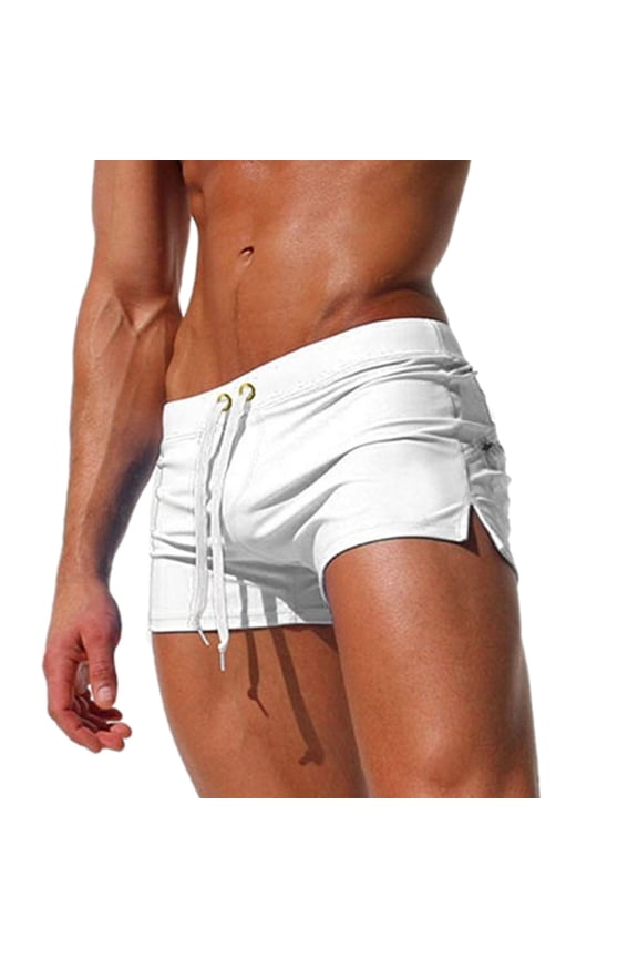 Clearance! Lisingtool Sweatpants for Men Male Spring and Summer Ultra Short Color Matching Shorts Zipper Pocket Slit Trousers Legs Beach Swimming Sports Shorts White Promotion Sale