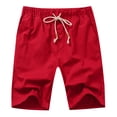 thumbnail image 1 of Lisingtool Mens Shorts Male Summer Casual Solid Short Pant Bead Drawstring Short Trouser Pant Pocket Short Haggar Mens Pants Expandable Waist, 1 of 2