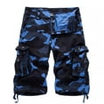 thumbnail image 1 of Lisingtool Cargo Shorts for Men's Loose Casual European and American Work Clothes Camouflage Shorts Large Multi Pocket Five Point Pants Mens Shorts Sky Blue, 1 of 3