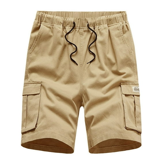 Labakihah Mens Shorts Men's Summer Belt Shorts Fashionable Pure Color Shorts Khaki
