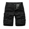 thumbnail image 1 of Lisingtool Mens Shorts Men's Summer Outdoors Casual Loose Multiple-Pockets Cotton Overalls Beach Shorts Work Pants for Men Black, 1 of 5