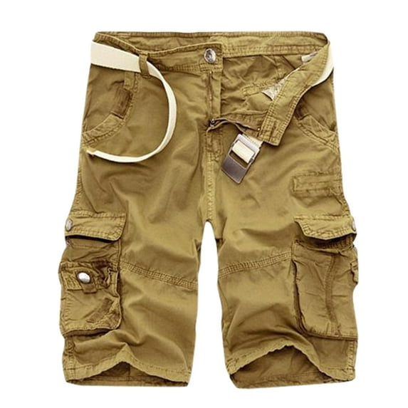 Lisingtool Mens Shorts Mens Fashion Sports Cotton Multi Pocket Camouflage Casual Short Pants Work Pants for Men A