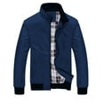 thumbnail image 1 of Lisingtool Mens Tops Jackets for Men Workout Jacket Jacket Casual Autumn Color Winter Coat Zipper Men's Men's Coats & Jackets Blue, 1 of 4