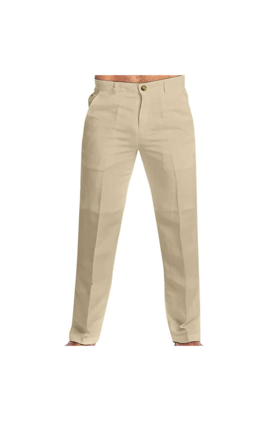 Pants for Men Spring And Summer Pant Casual All Solid Color Painting Loose Plus Size Trouser Fashion Beach Pockets Pant Work Pants for Men Beige
