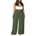 thumbnail image 1 of Lisingtool Plus Size Jumpsuit for Curvy Women Plus Size Jumpsuits for Women Dressy Wide Leg Jumpsuits Halter Rompers Summer Linen Formal Jumpsuit Womens Overalls Green, 1 of 5