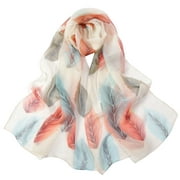 Lisingtool Silk Scarfs for Women Lightweight Print Floral Pattern Scarf Shawl Fashion Scarves Sunscreen Shawls and Wraps for Spring Scarf for Women Beige