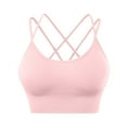 thumbnail image 1 of Lisingtool Sports Bras for Women Womens Cross Back Sport Bras Padded Strappy Criss Cross Cropped Bras for Yoga Workout Fitness Bras for Women Pink, 1 of 5