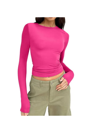 Pink Cropped Tops