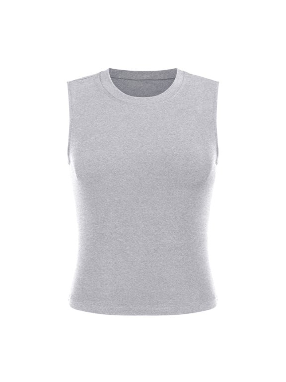 Top Tee Womens Fit Turtleneck Slim Blouse Shirt Sleeveless Solid Women's Blouse Features: Grey