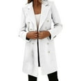 thumbnail image 1 of Lisingtool Trench Coat for Women 2023 Woman Artificial Wool Elegant Blend Coat Slim Female Long Coat Outerwear Jacket Winter Coats for Women White, 1 of 8