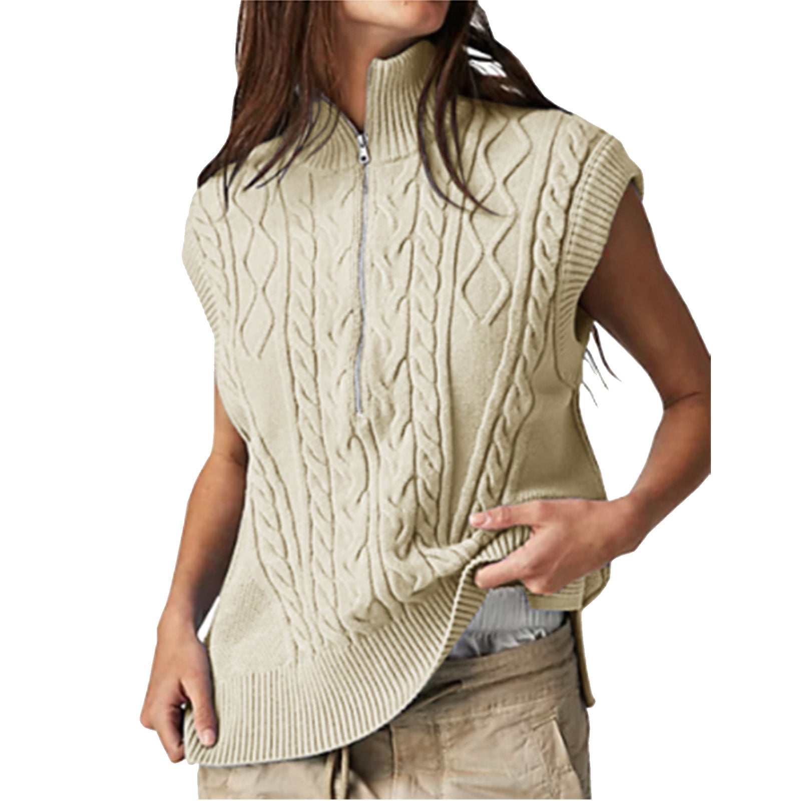 Lisingtool Vests for Women 2023 Women's Stand Collar Half Zip Pullover