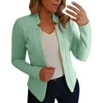 thumbnail image 1 of Lisingtool Winter Coats for Women Autumn And Winter Small Suit Long Sleeve Solid Color Cardigan Jacket Jacket Suit Womens Tops Mint Green, 1 of 3