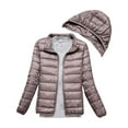thumbnail image 1 of Lisingtool Winter Coats for Women's Winter Thin and Light Down Coat Casual Down Coat Slim Quilted Jacket With Detachable Hat Womens Coats Khaki, 1 of 3